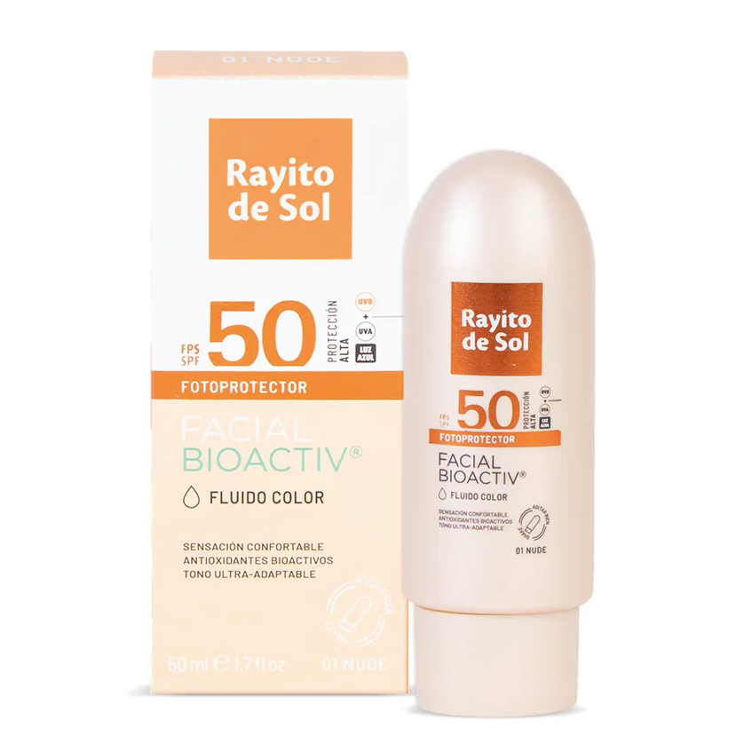 RAYITO DE SOL PROTECTOR SOLAR FACIAL COLOR NUDE FPS 50 X 50 G.